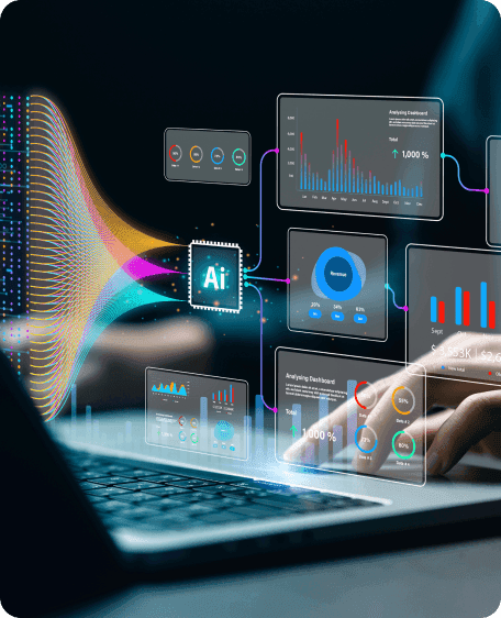 Someone working on a laptop